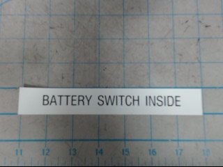 Decal Battery Switch Inside - Signs & Decals