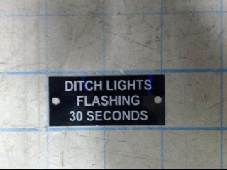 Name Plate Ditch Light Flashing - Signs & Decals