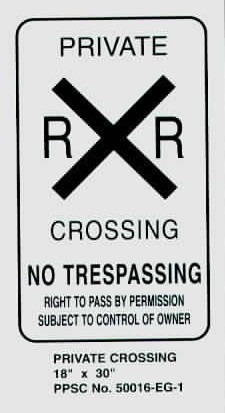 Sign Private Crossing - Signs & Decals