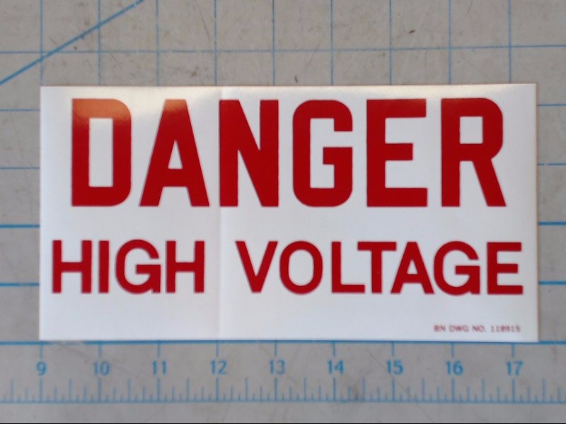 Decal, Danger High Voltage - Signs & Decals