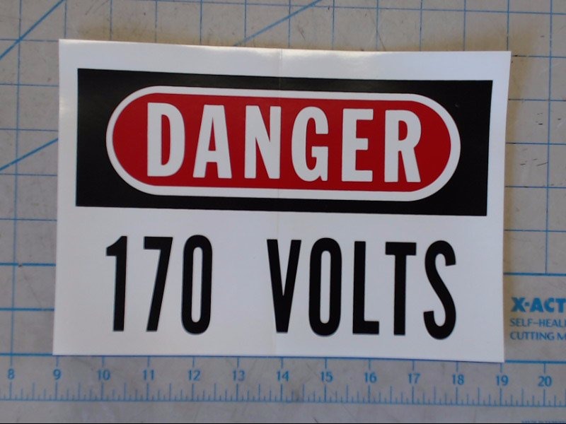 Danger 170 Volt Decal - Signs & Decals
