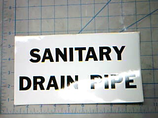 Sign Sanitary Drain Pipe - Signs & Decals