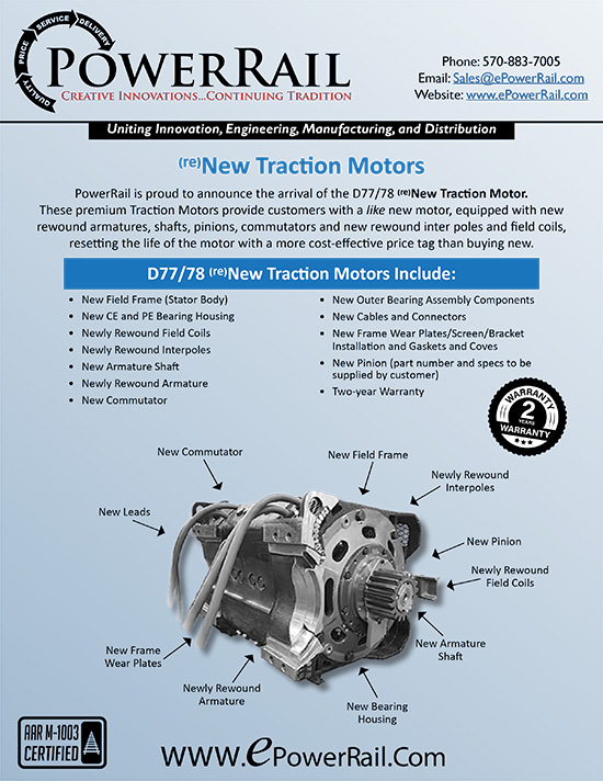 PowerRail's (re)NEW Traction Motors