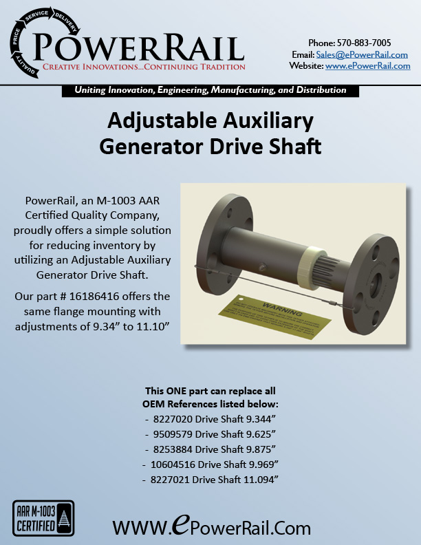Adjustable Aux Gen Drive Shaft