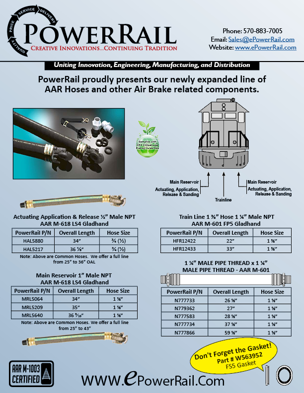 PowerRail Locomotive Hoses