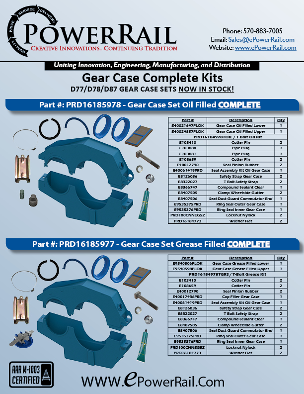 PowerRail's PowerLok Gear Case Kits and Install Kits
