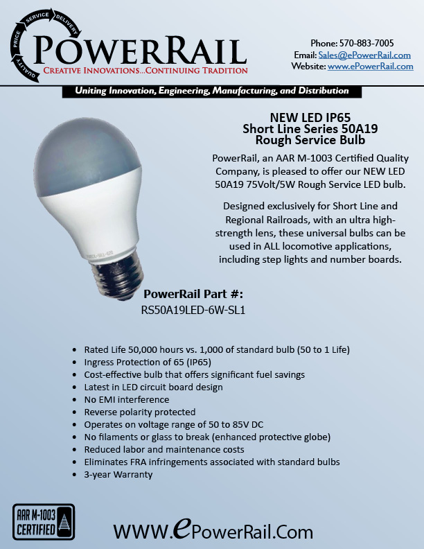 50A19 Rough Service Bulb for Short Lines